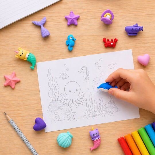 Faber-Castell® Desk Pets Mermaid Eraser Set